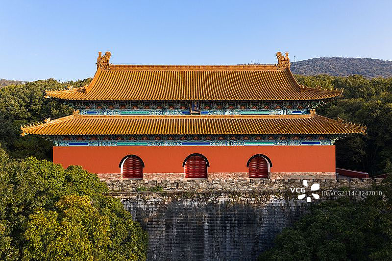中国江苏南京紫金山明孝陵建筑特写图片素材