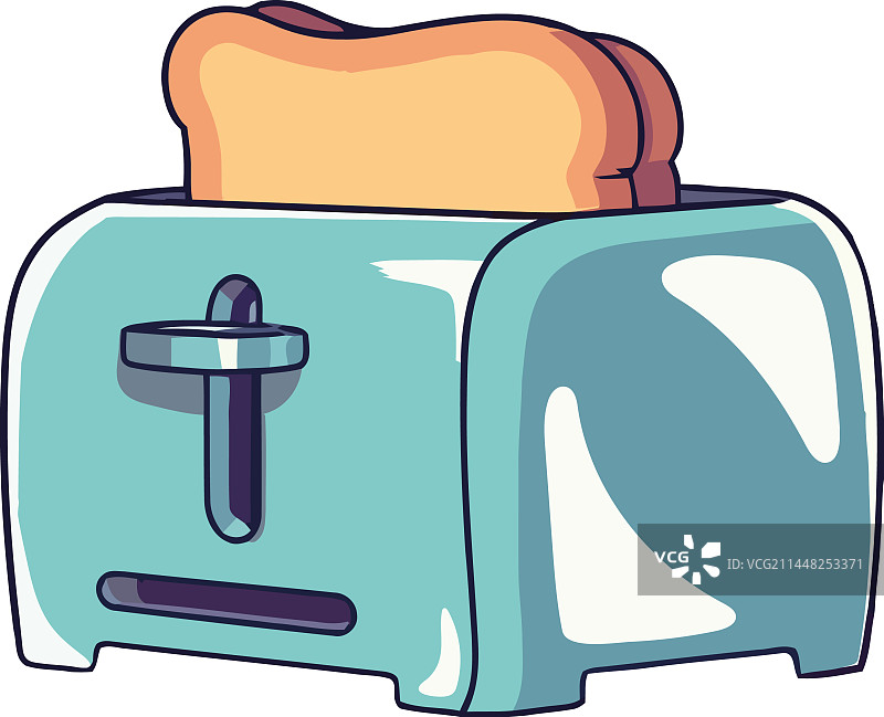 带面包图标的现代厨房烤面包机图片素材