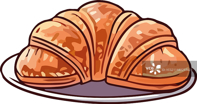 新鲜出炉法式可颂面包图标图片素材