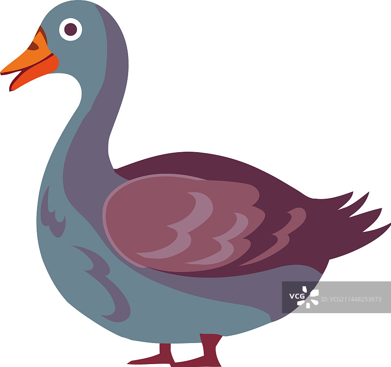 可爱的卡通家禽养殖场鸭子图标图片素材