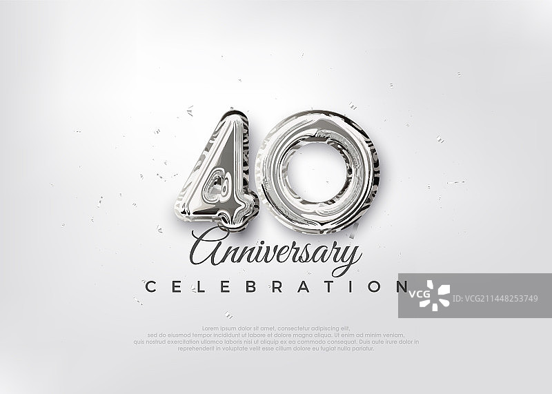 银色气球数字高端40周年图片素材