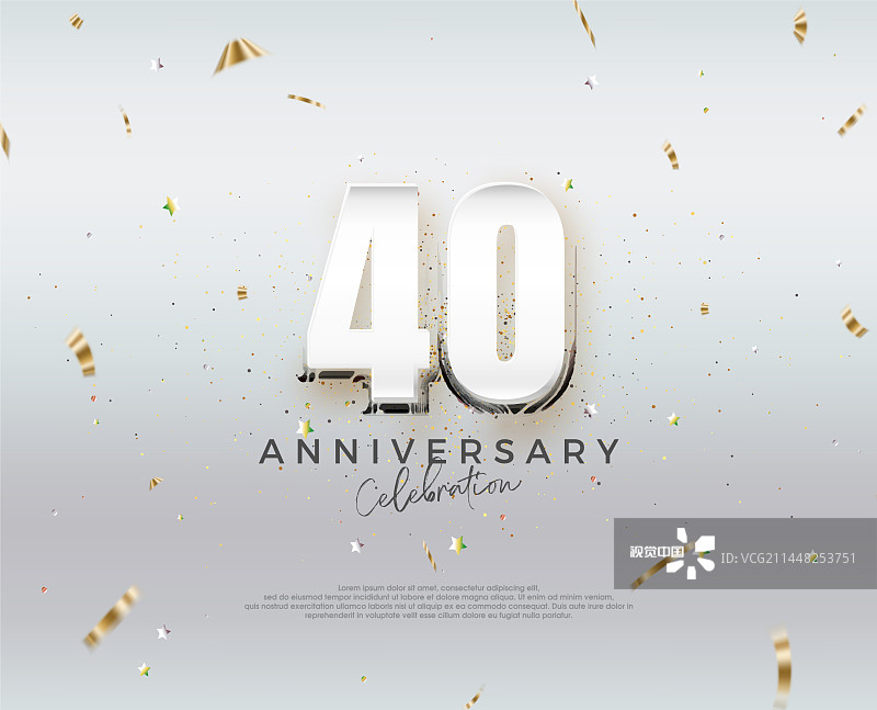 现代40周年纪念设计图片素材