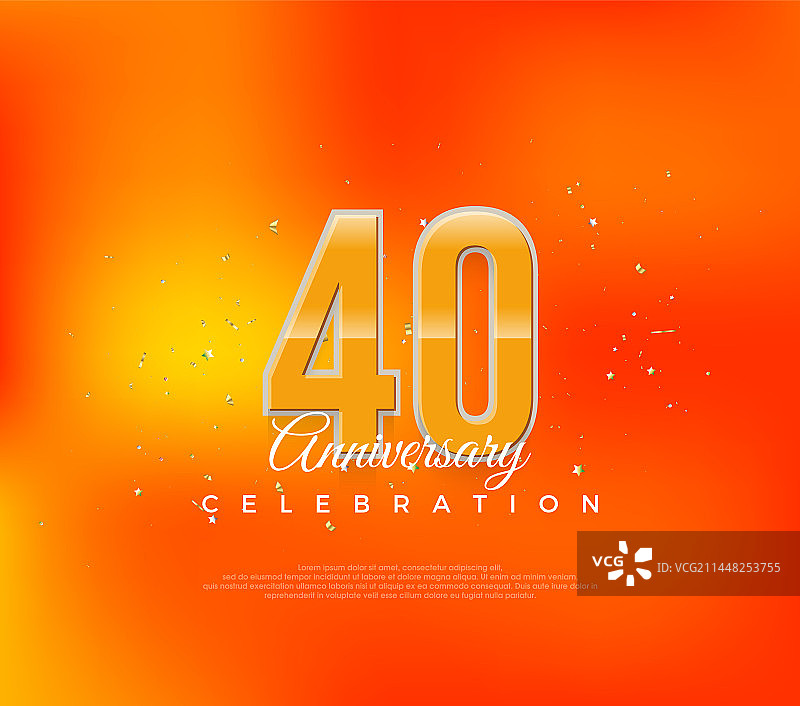 奢华橙色40周年纪念图片素材