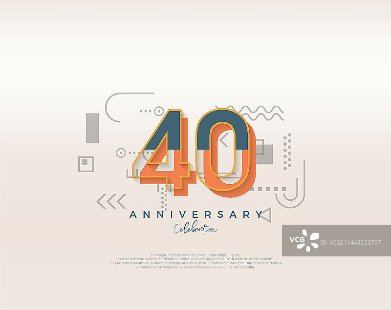 现代卡通40周年纪念设计图片素材