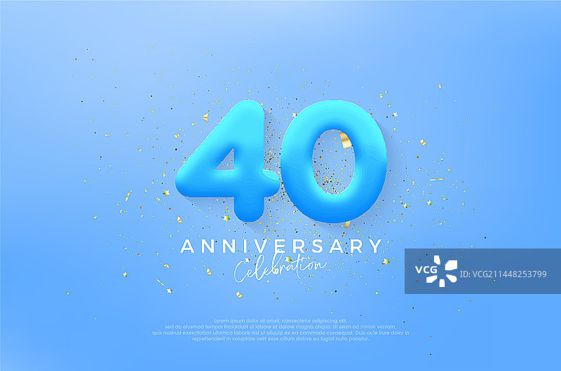 简约现代40周年生日图片素材