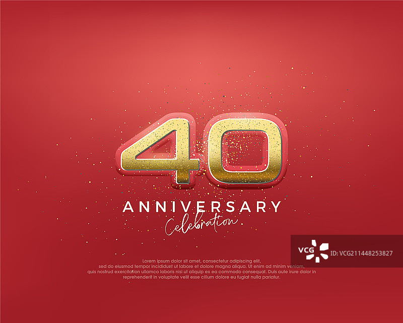 奢华金色闪光40周年纪念图片素材