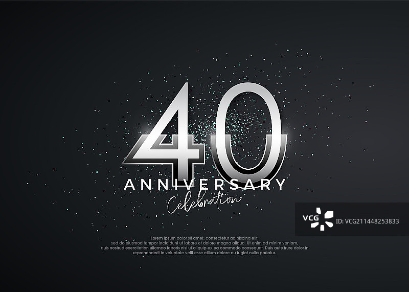 简约优雅的40周年纪念数字图片素材