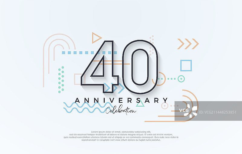 简约风格40周年纪念标志设计图片素材