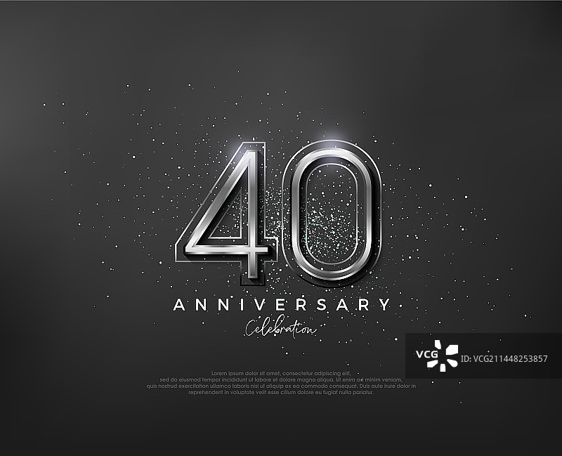 银色金属数字设计40周年纪念图片素材