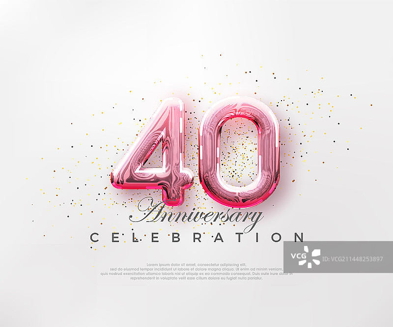 明亮背景下的红色40周年气球图片素材