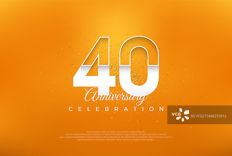 现代白色细线40周年纪念数字图片素材