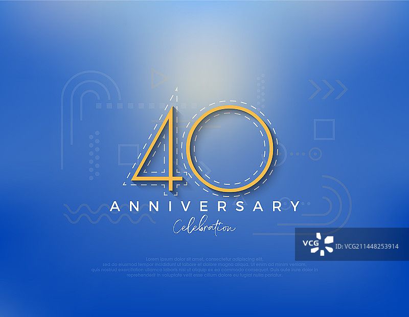 40周年纪念线条艺术数字设计图片素材