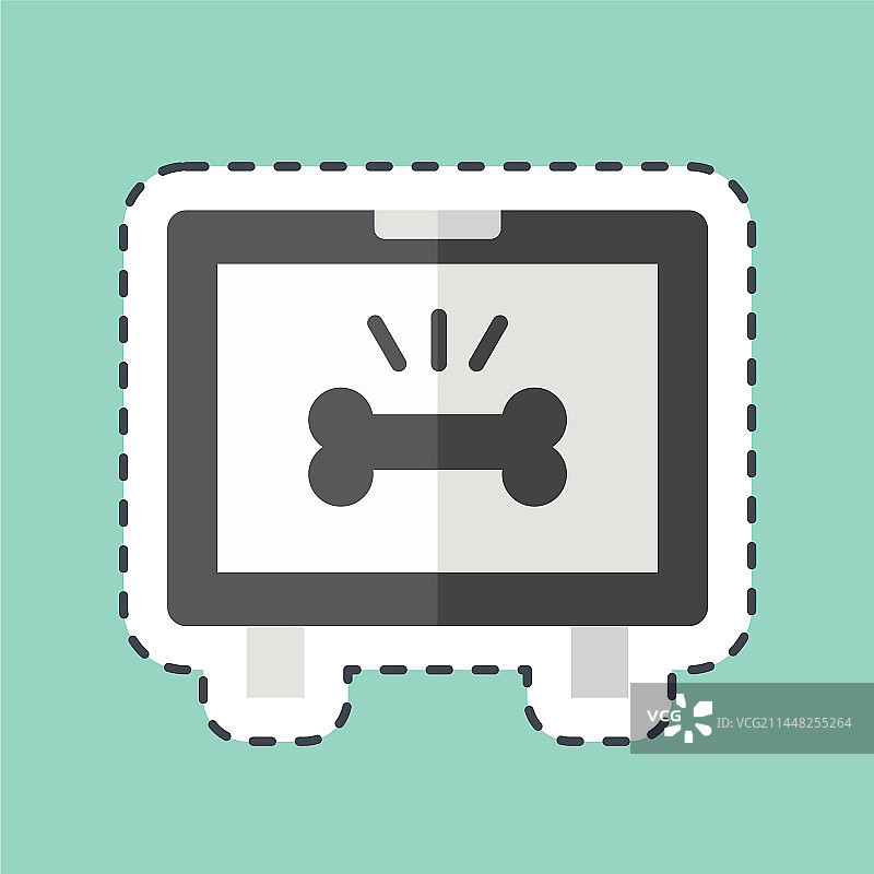 与骨科相关的监视器贴纸线条切割图片素材