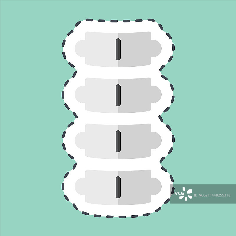 骨科相关脊椎线条贴纸图片素材