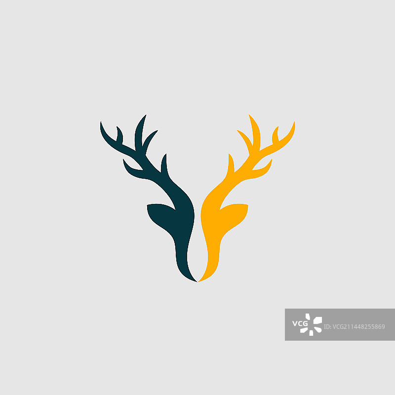 抽象鹿头logo设计模板图片素材