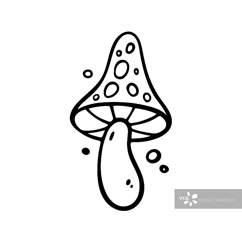 手绘毒蝇伞蘑菇图片素材