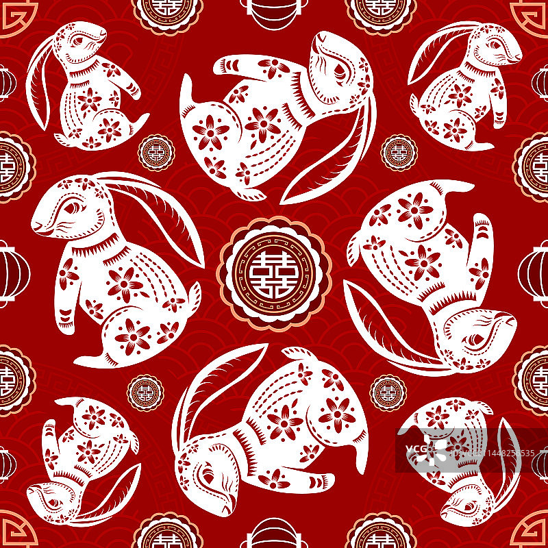 中国风亚洲元素无缝图案图片素材