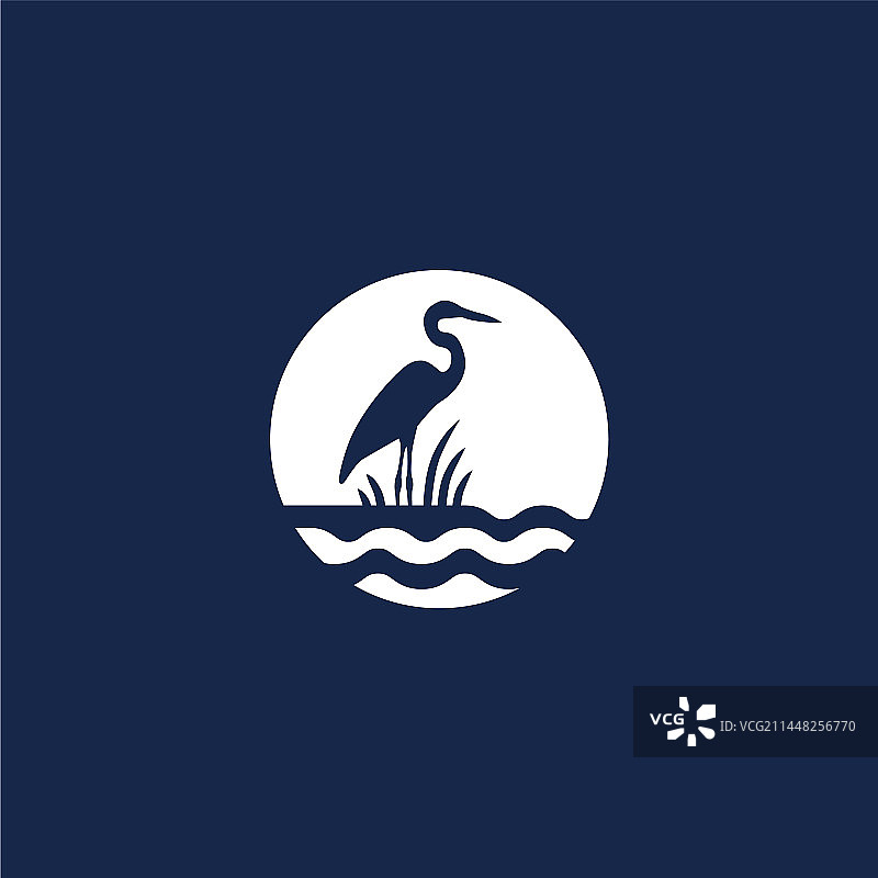 鹳鸟Logo艺术图标和图形图片素材