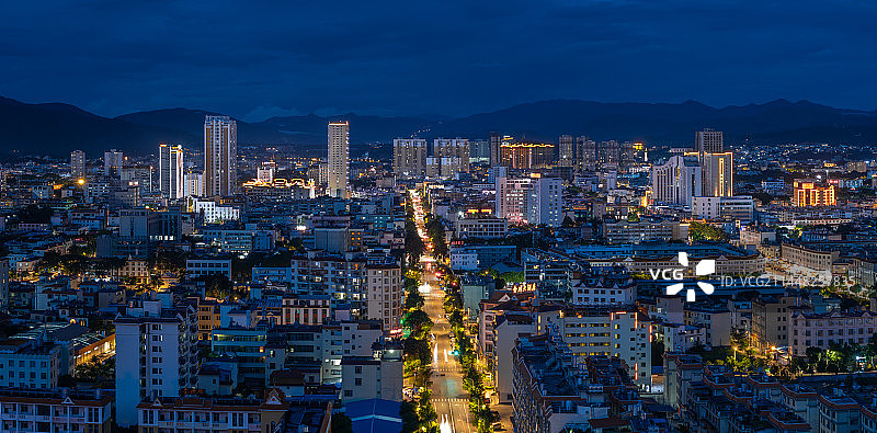 瑞丽市区夜景图片素材