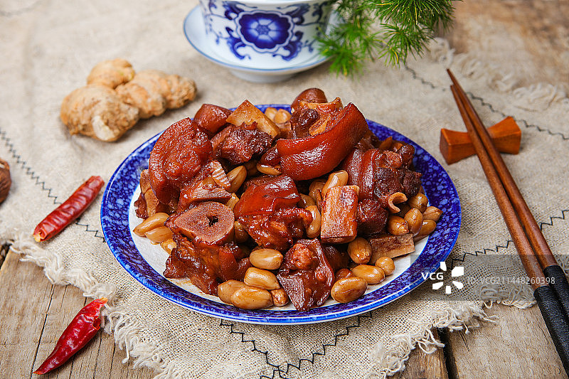 猪脚炖花生图片素材