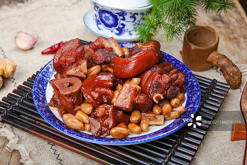 猪脚炖花生图片素材
