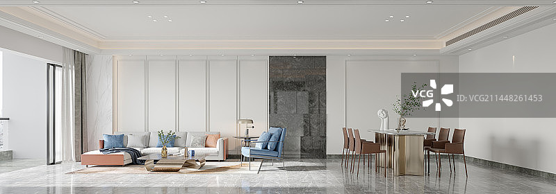 现代风格高端住宅客餐厅图片素材