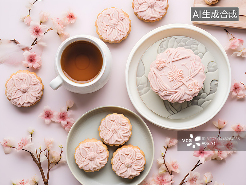 【AI数字艺术】中秋冰皮月饼静物海报图片素材