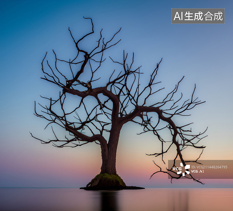 【AI数字艺术】一棵树的四季变幻图片素材
