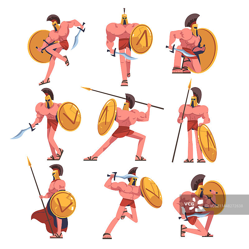 戴头盔的斯巴达士兵或战士图片素材