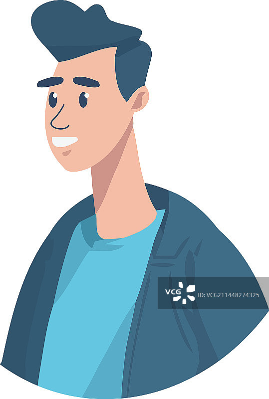 身穿蓝色西装的快乐商人图片素材