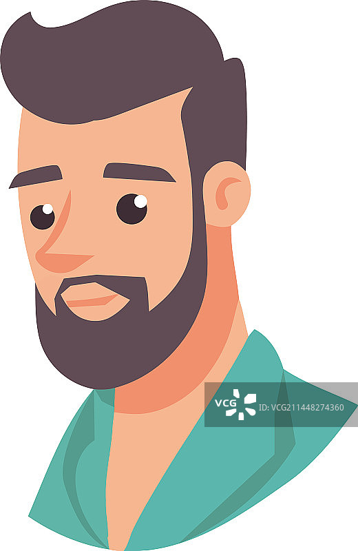 微笑的卡通商人与胡子的标志图片素材