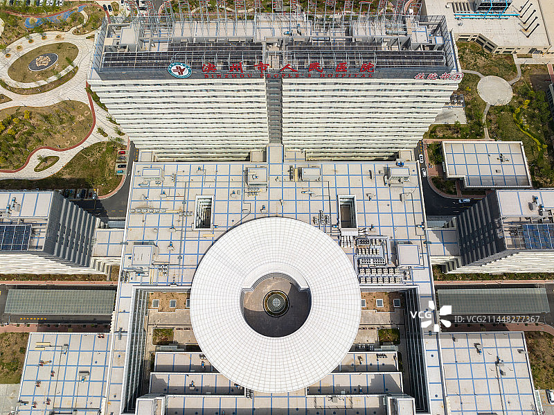 中国山东滨州市人民医院航拍图片素材