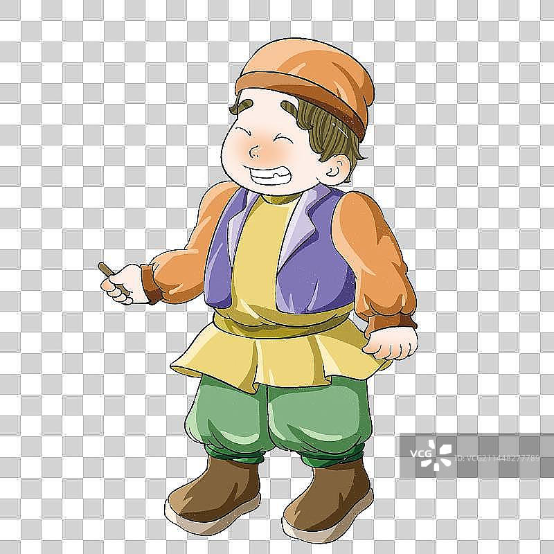 拿着木棍的古人图片素材