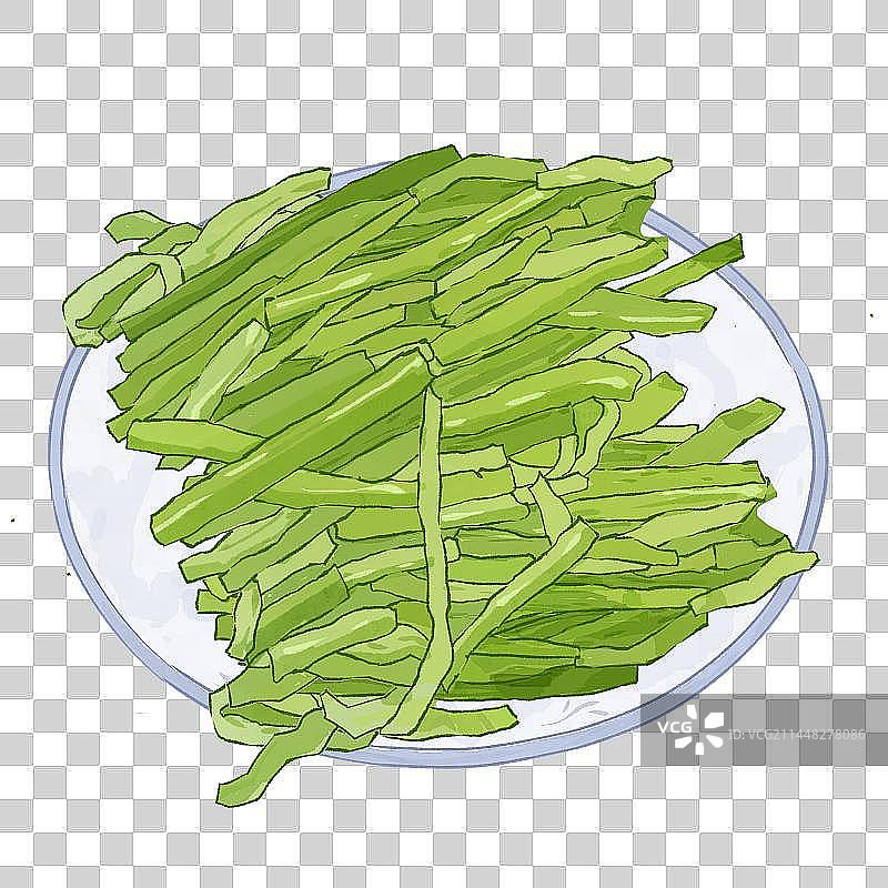 盘子里的绿色韭菜图片素材