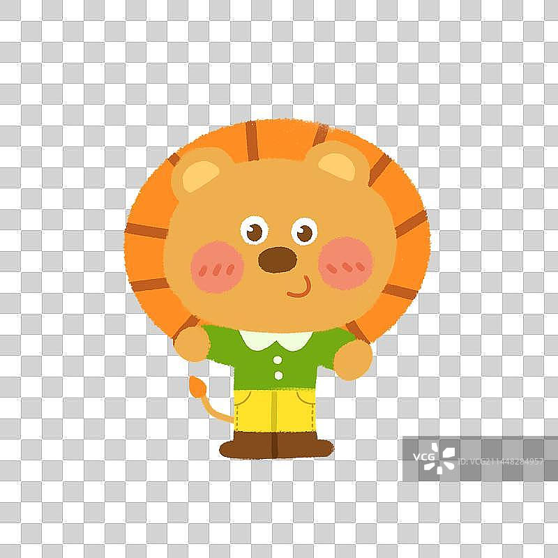 可爱卡通小狮子手绘动物图片素材
