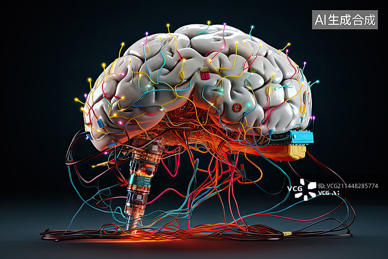 【AI数字艺术】脑机接口图片素材