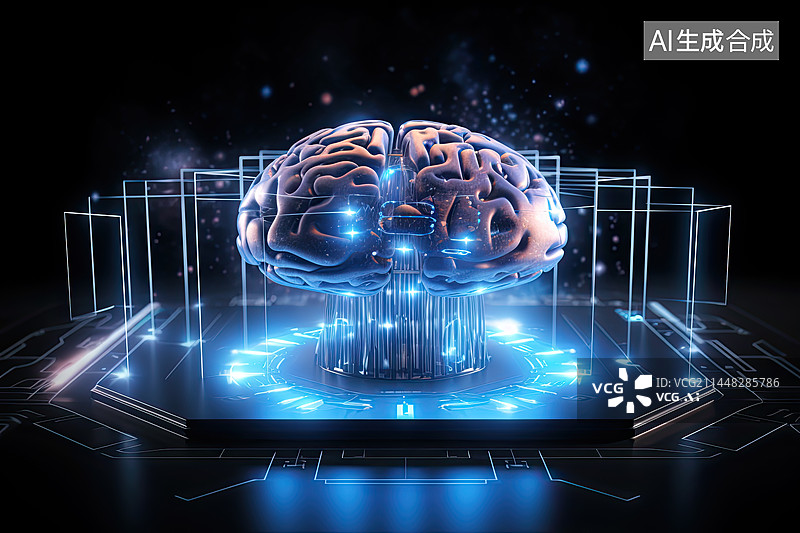 【AI数字艺术】脑机接口图片素材