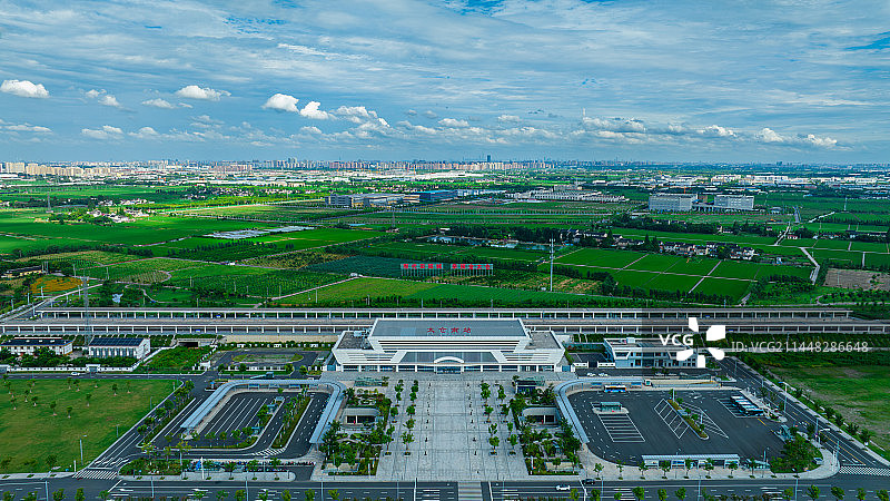 江苏 太仓南站 航拍图片素材