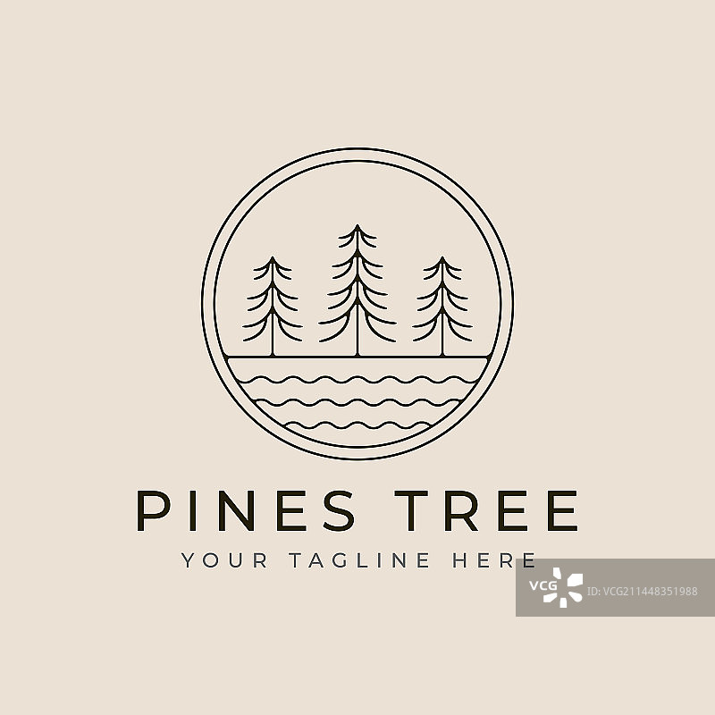 松树logo图标符号模板图片素材