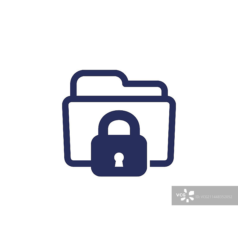 白色背景上的锁定文件夹图标图片素材