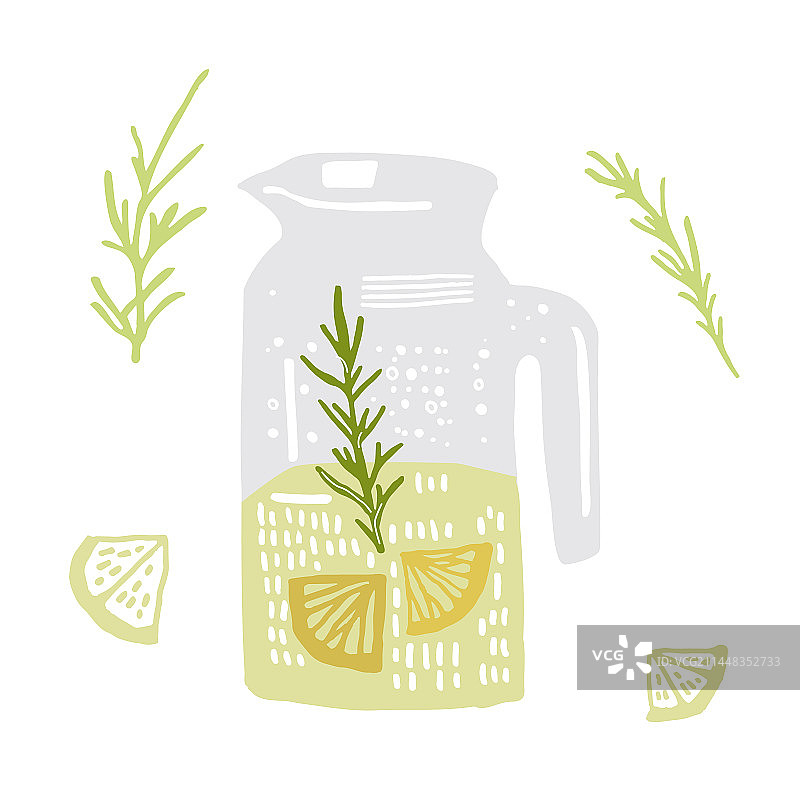 自制迷迭香柠檬水图片素材