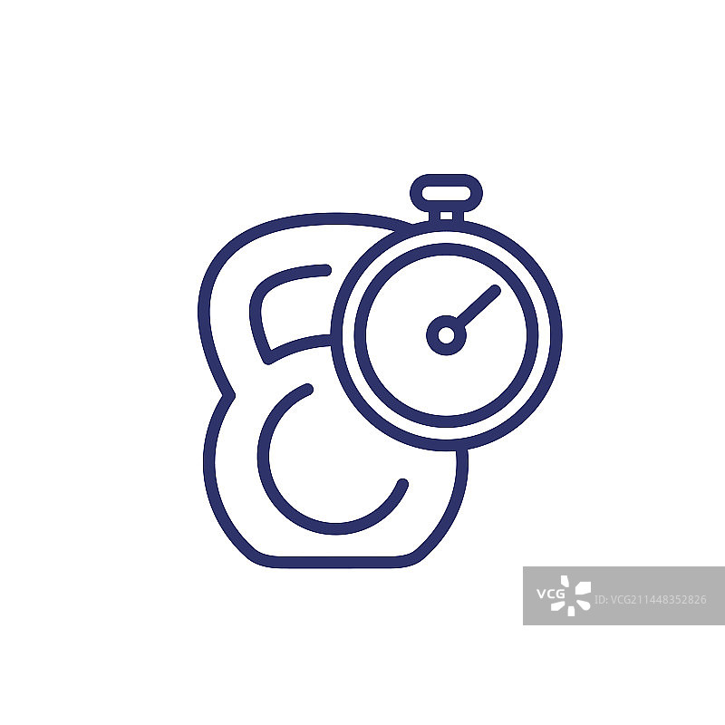 白色背景上的训练或锻炼时间线图标图片素材