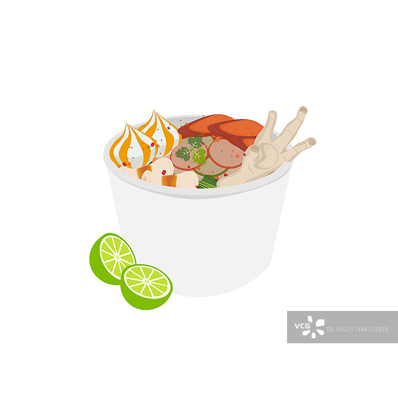 印尼街头小吃鸡爪酸辣汤图片素材