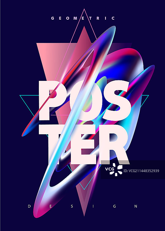 具有抽象元素的未来主义海报模板图片素材