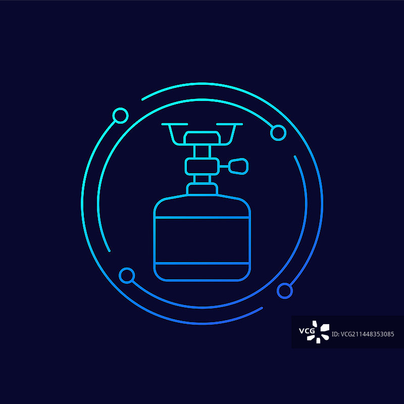 露营炉线性设计图标图片素材