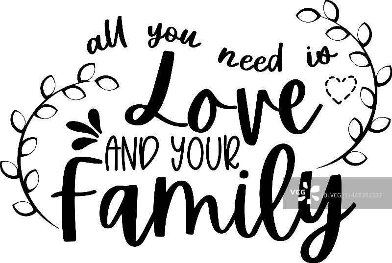 手绘字体：家与家庭图片素材