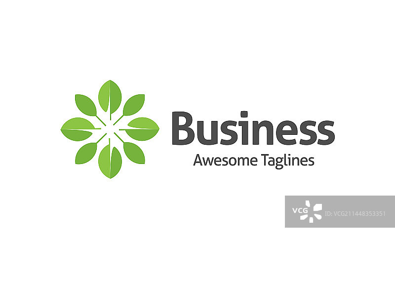 绿色树叶圆形标志图片素材