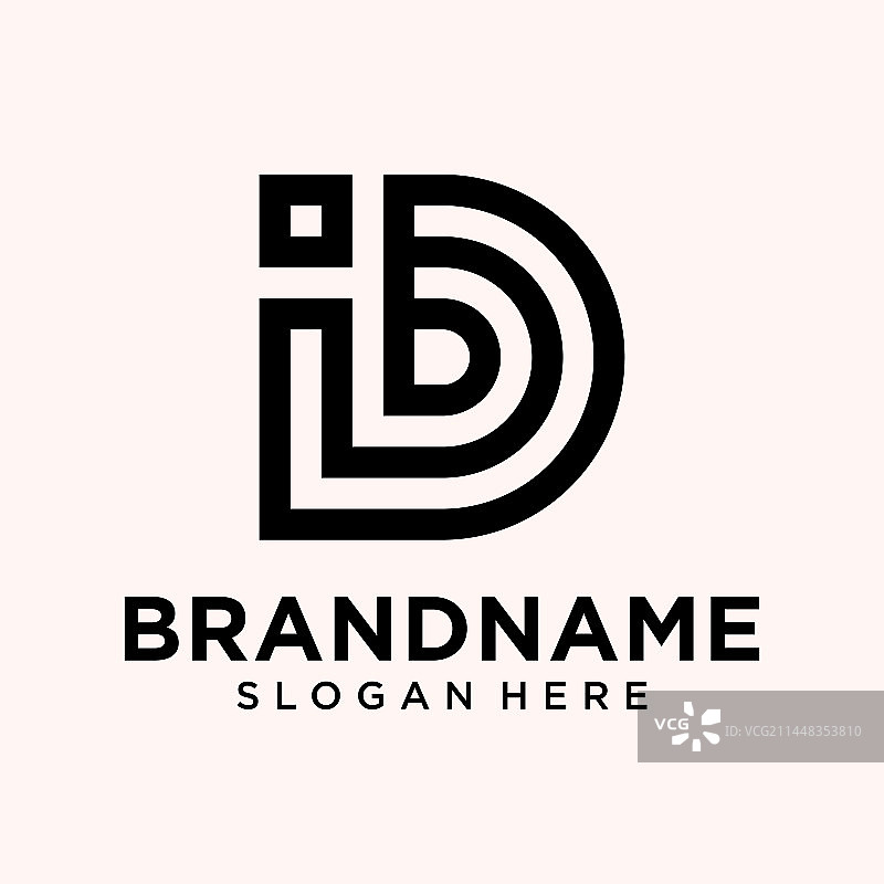 字母D简约标志设计灵感图片素材