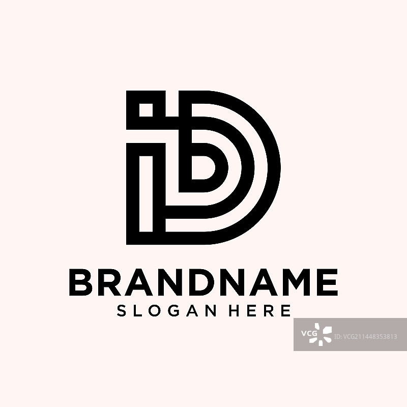 简约D和I字母Logo设计灵感图片素材