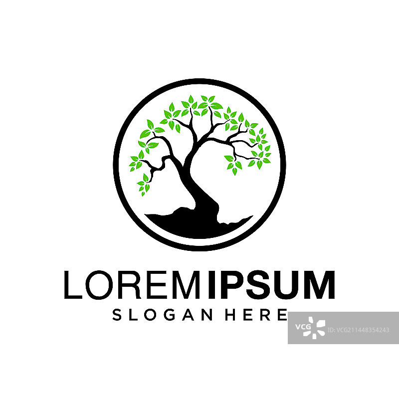 盆景树Logo设计图片素材